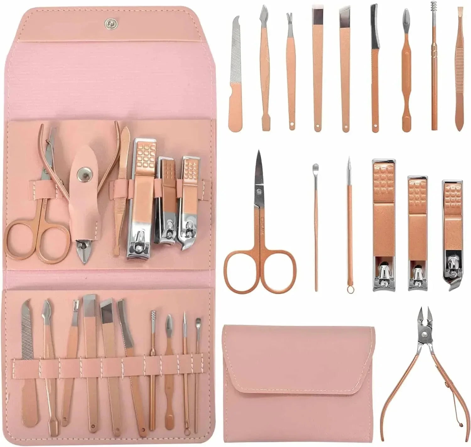 Manicure Pedicure Grooming Kit, Stainless Steel set, Nail cutter set, Nails Care, Clipper, Nails tool Set, Professional Spa kit, Nipper, 16pcs set