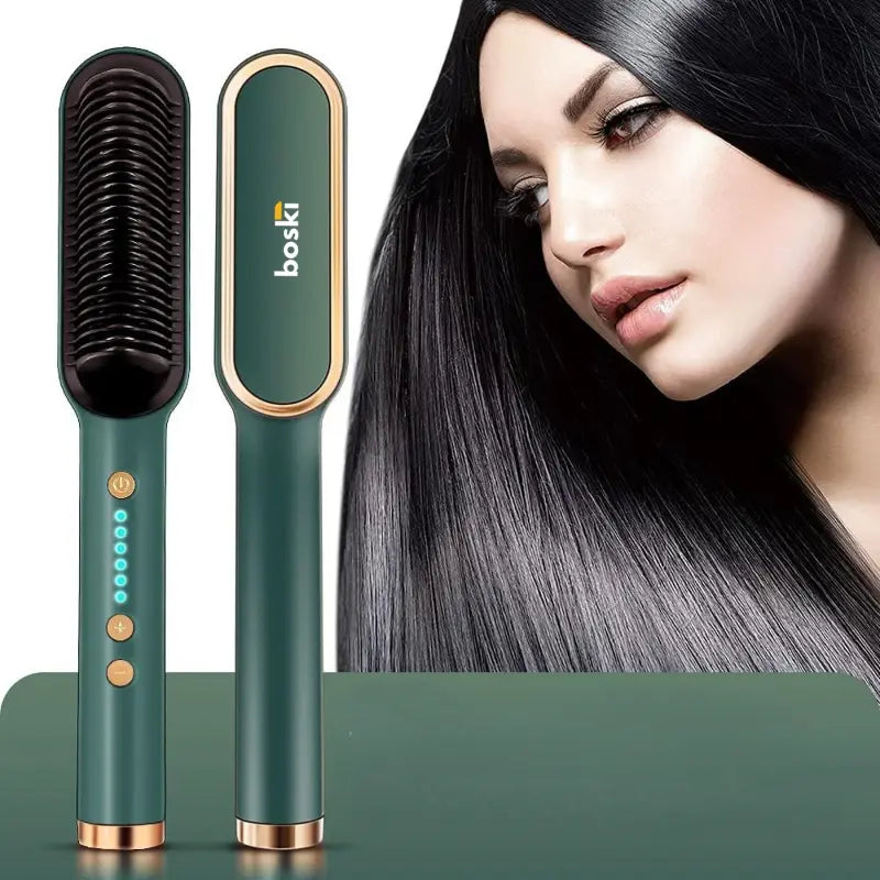 2-in-1 Straight Hair Iron Brush