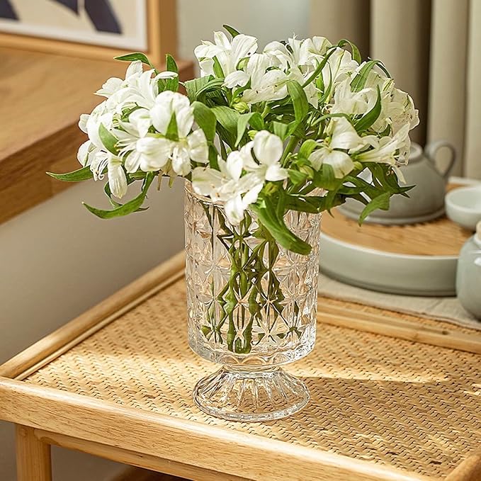 EMBOSSED GLASS VASE
