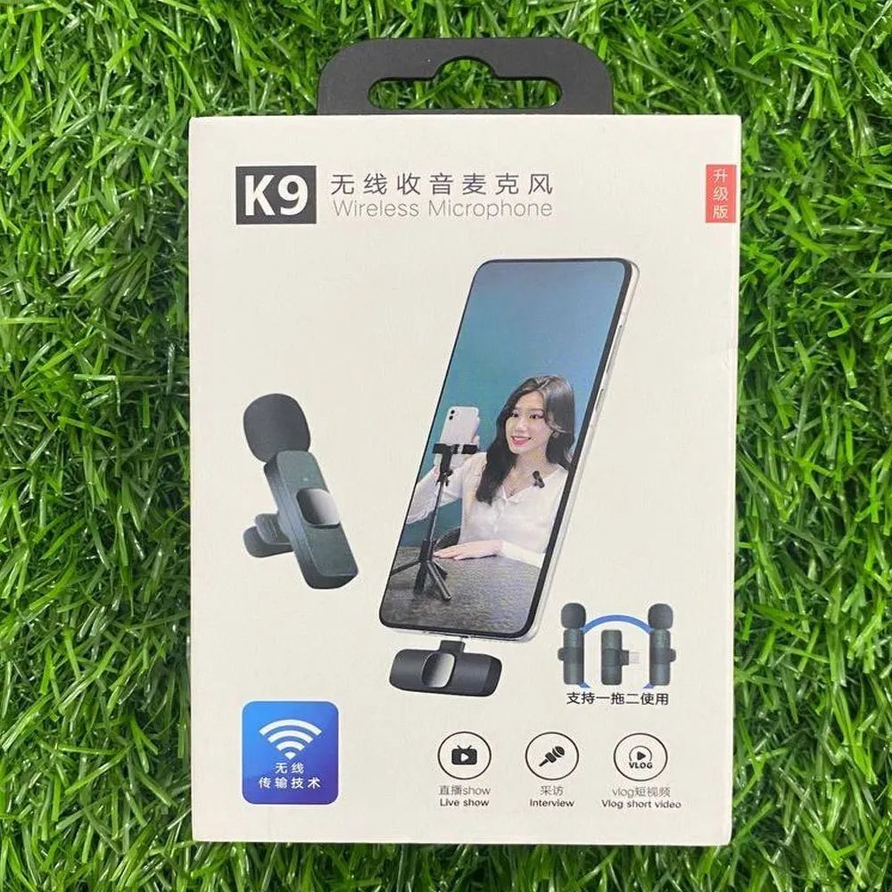 K9 Dual Microphone Mic Plug & Play Usb Type C & Ios Wireless