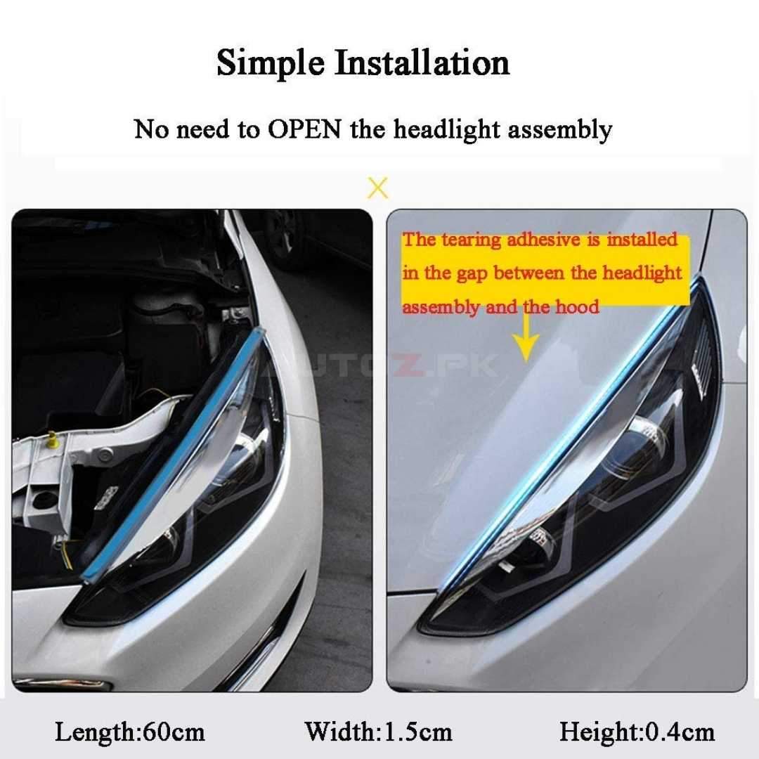 LED CAR DRL Daytime Running Light - Universal - 2PC - with Indicator Signals